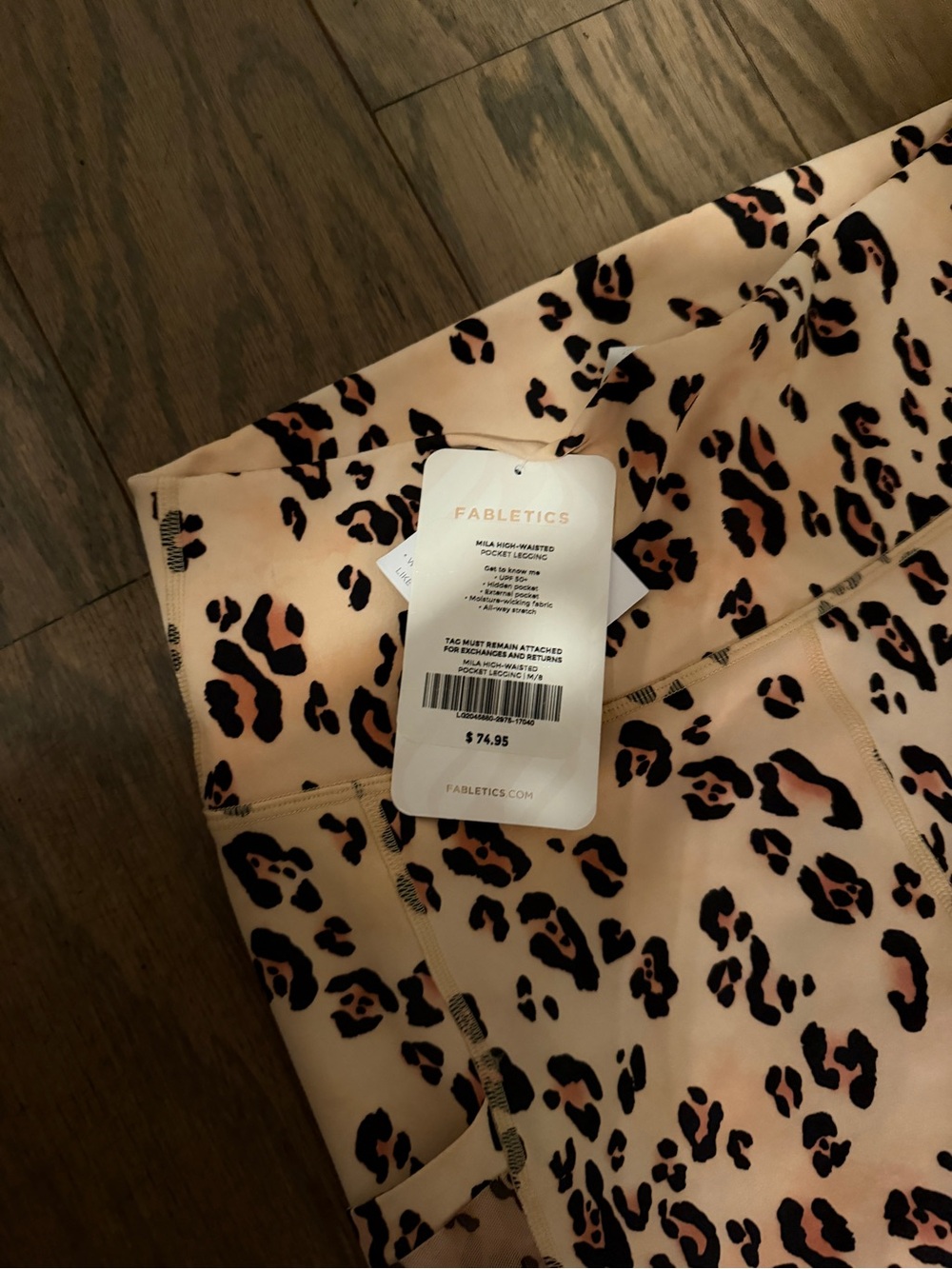 NWT Fabletics Leopard Print Active Leggings with Side Mesh Panels - Picture 2 of 6